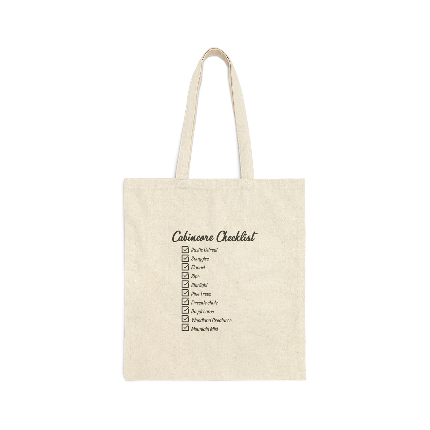 Cabincore Cotton Canvas Tote Bag