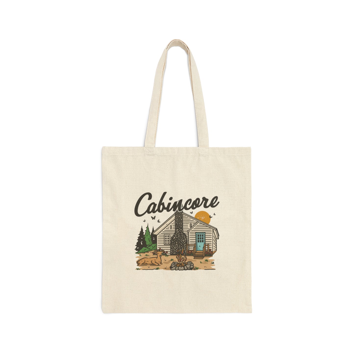 Cabincore Cotton Canvas Tote Bag