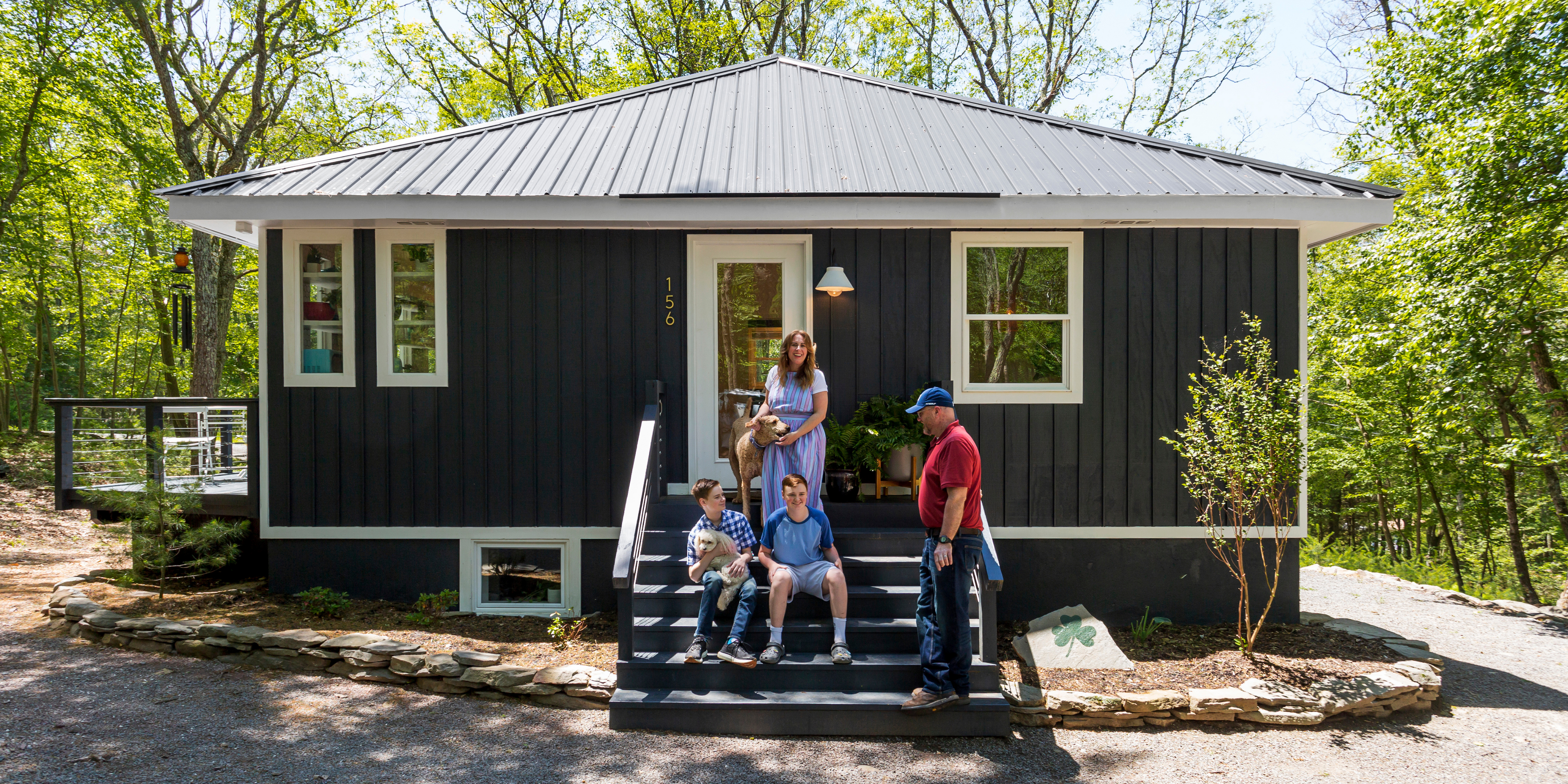 Black and White Cabin, Pocono Cabin, Cabin Renovations, Reloved Cabins